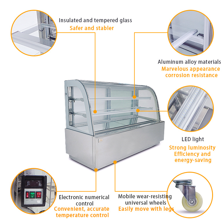 Detailed Description of Curved Cake Display Case