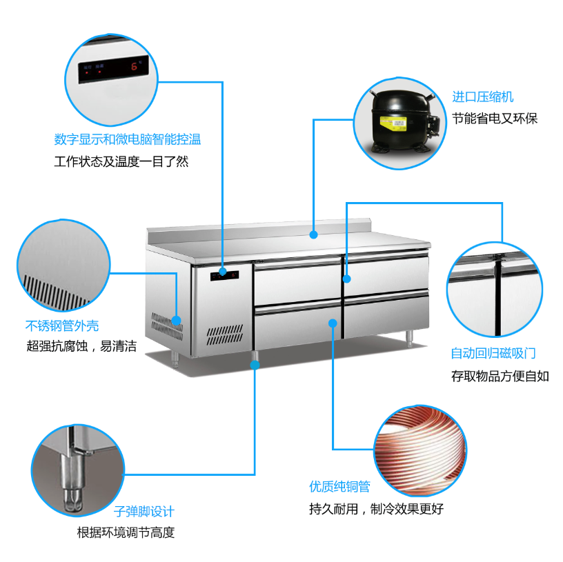 厨房靠背抽屉式工作台