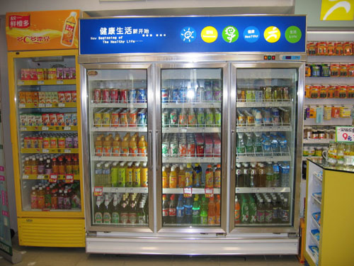 乐哈哈超市三门饮料柜