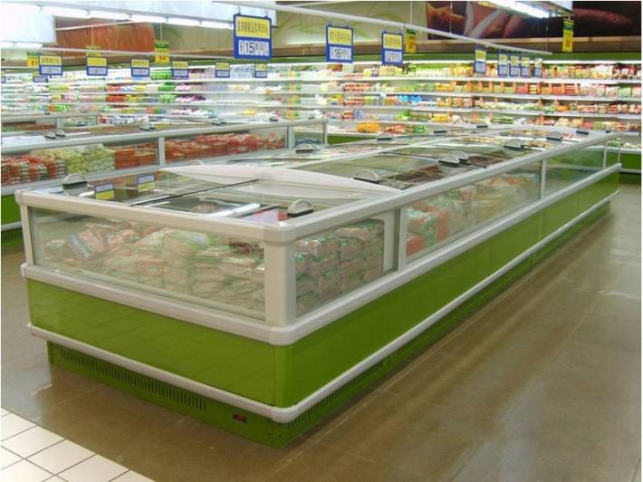 超市冷冻食品组合岛柜