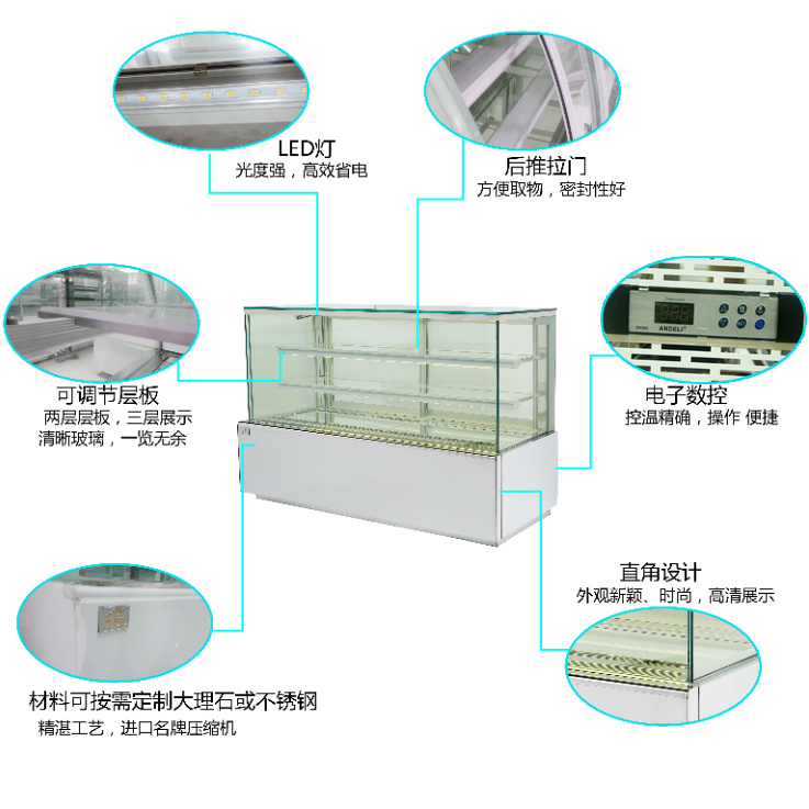 直角蛋糕柜细节图