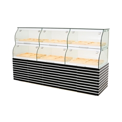 R7 Black Strip Bread Display Stand with drawers 