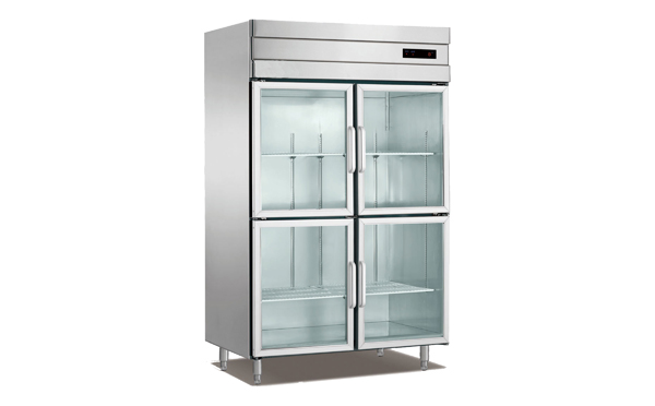 厨房四门立式不锈钢玻璃门冷柜