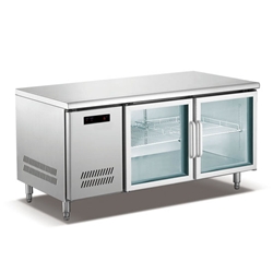  QB1 Stainless Steel Undercounter Refrigerator/Freezer with Glass Doors