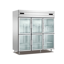 3-section Glass Door Reach in  Refrigerator/Freezer