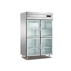 2-section Glass Door Reach in  Refrigerator/Freezer